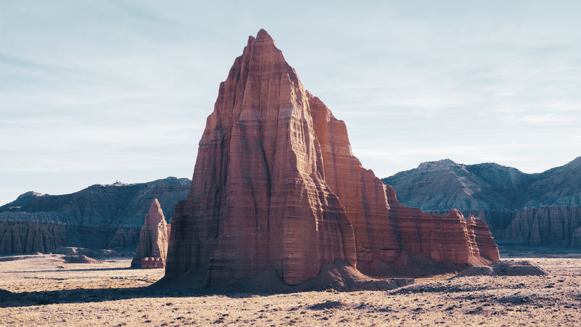Der Temple of the Sun ausserhalb des Capitol Reef National Parks.