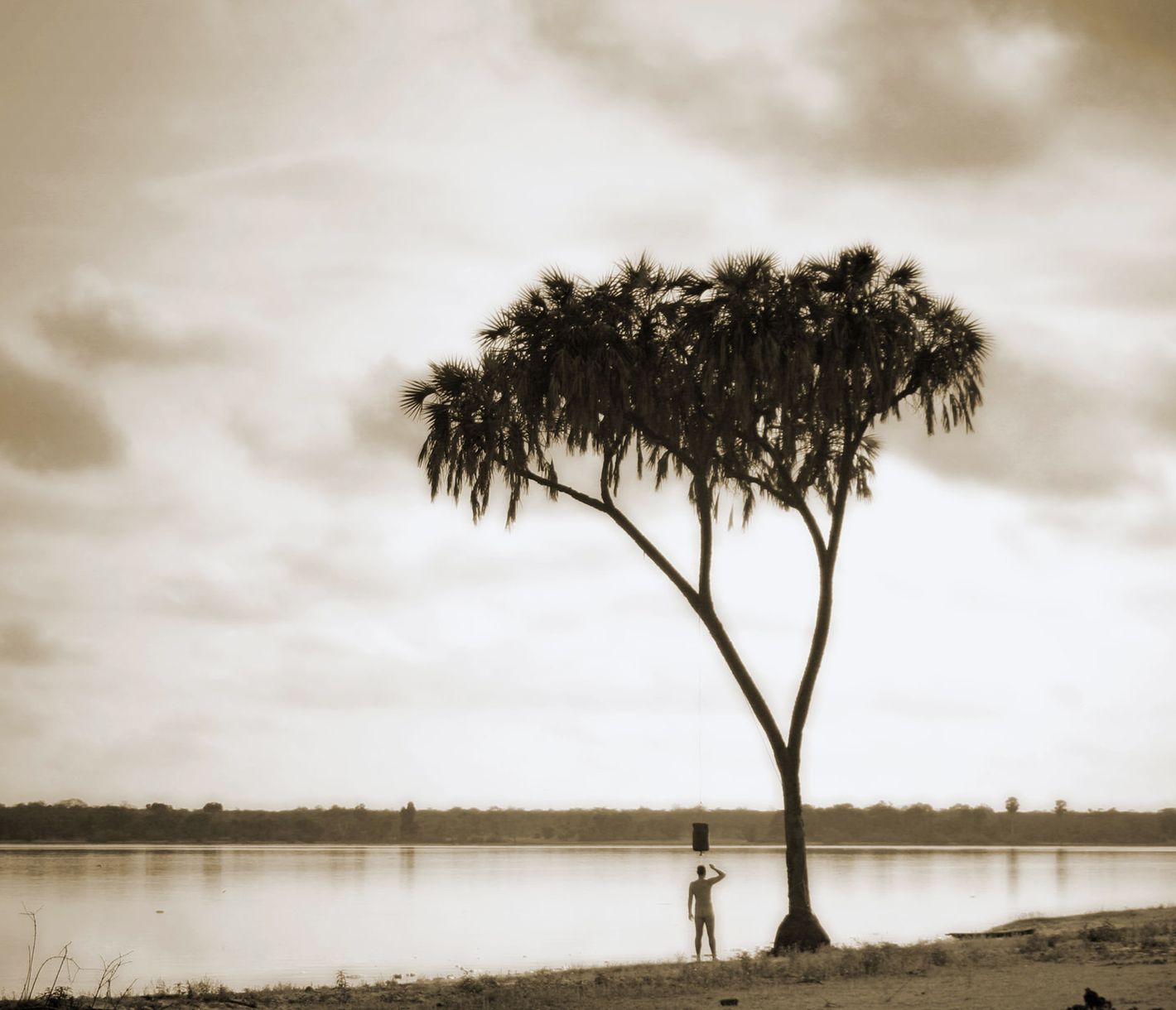 Eine typische afrikanische «Bucket Shower» in der Wildnis