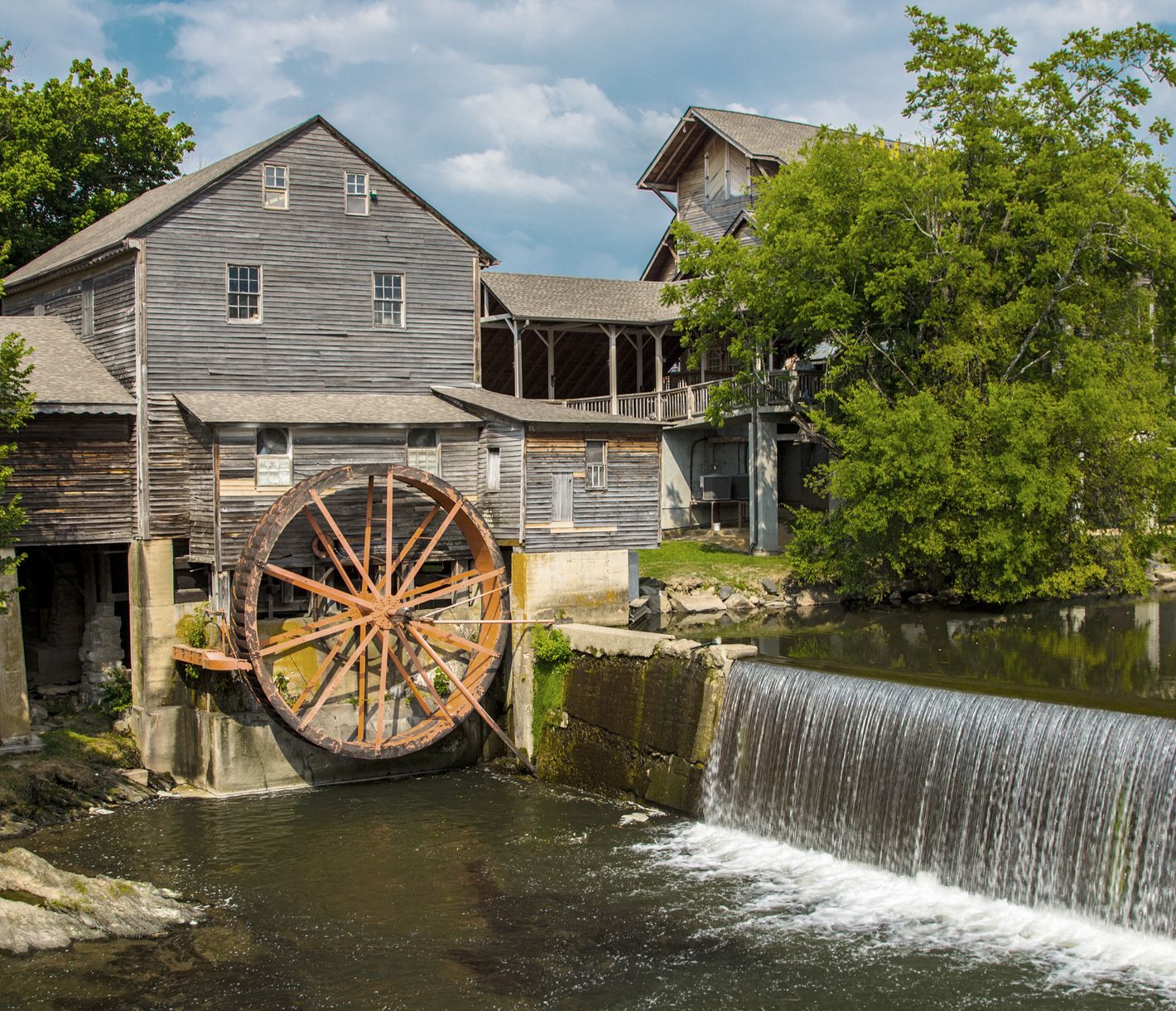 Die Pigeon Forge Mill erinnert an die Pionierzeit in den Great Smoky Mountains.
