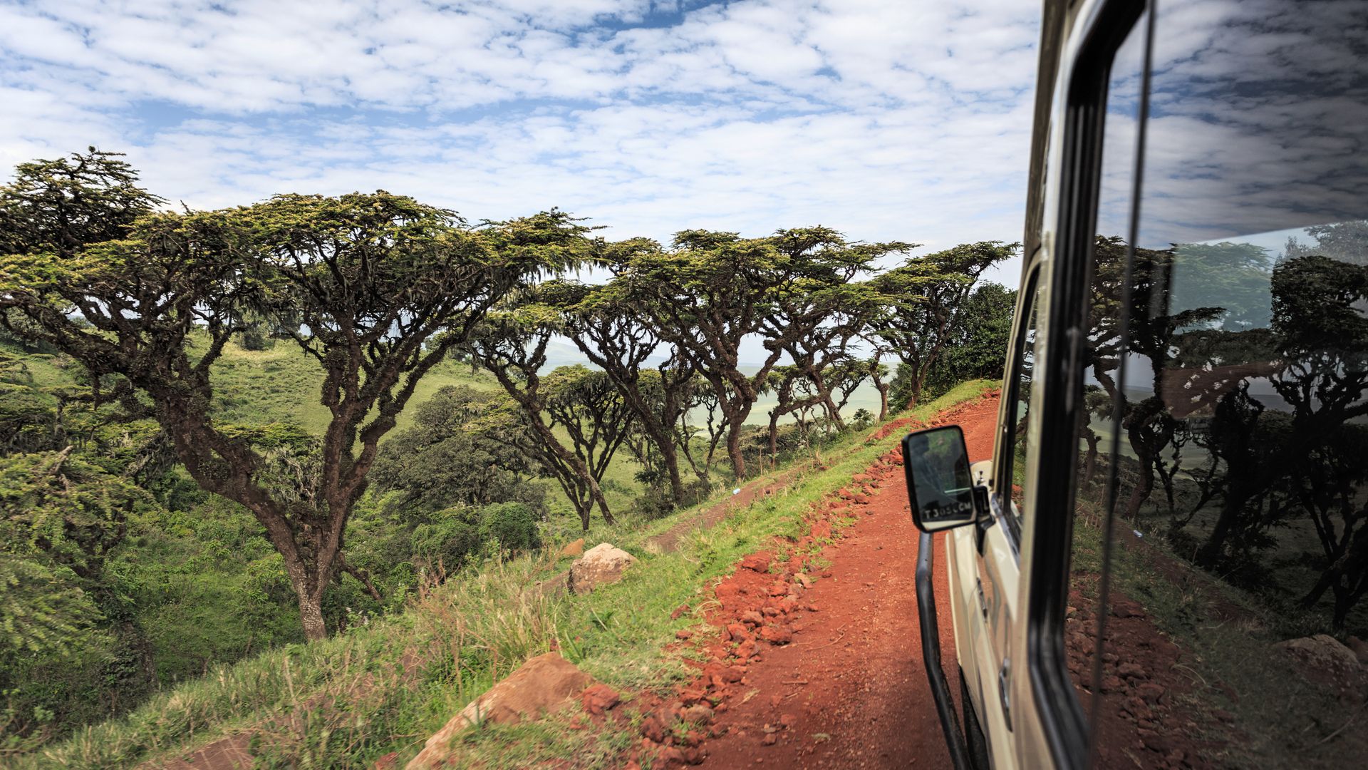 En route pour le fond du cratère du Ngorongoro !