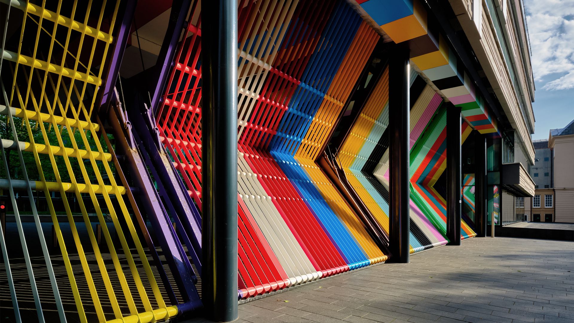 Les grilles colorées du ministère des Finances des Pays-Bas à La Haye