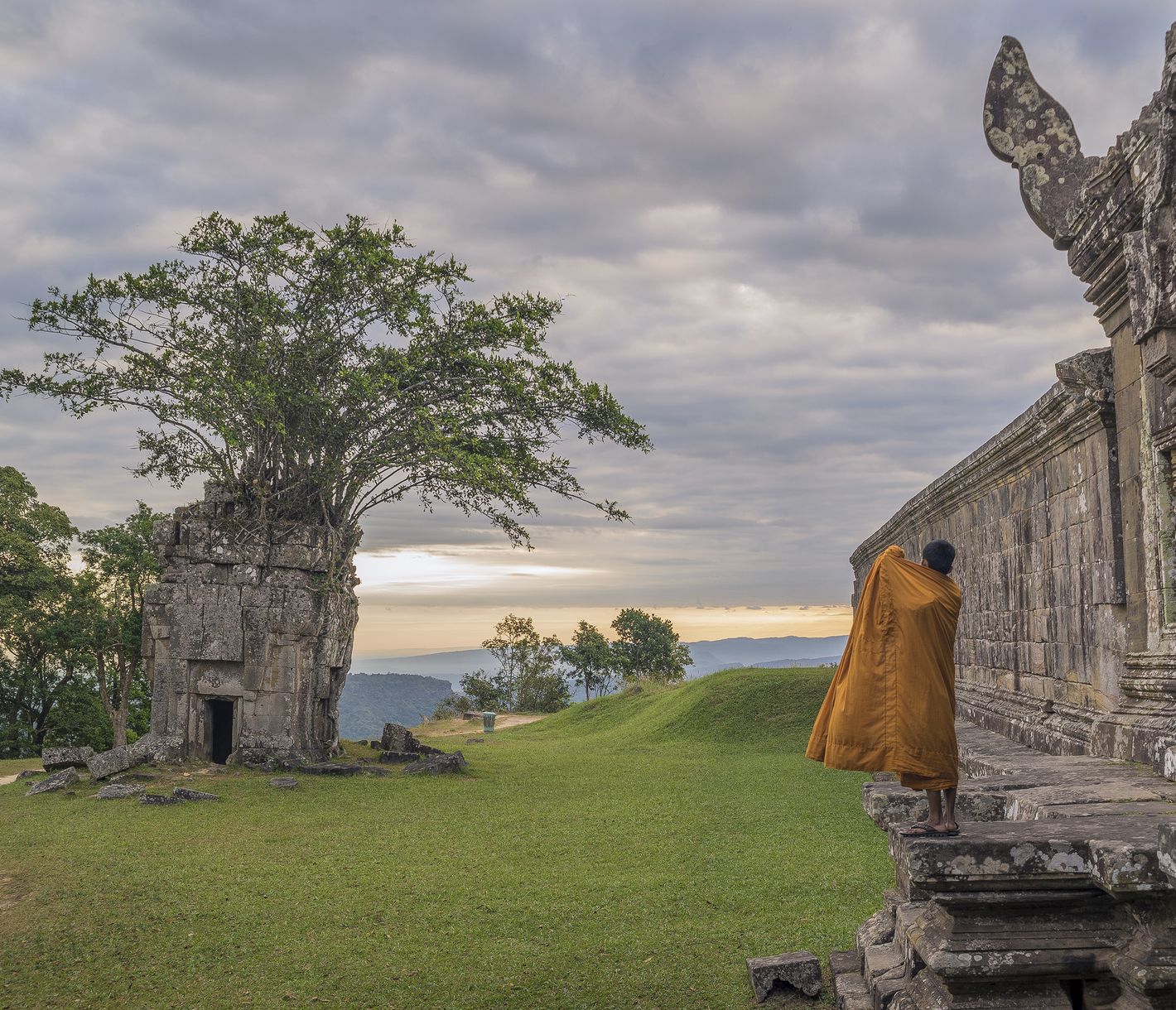 Die Khmer-Tempel von Preah Vihear thronen auf dem heiligen Berg von Dong Rek.
