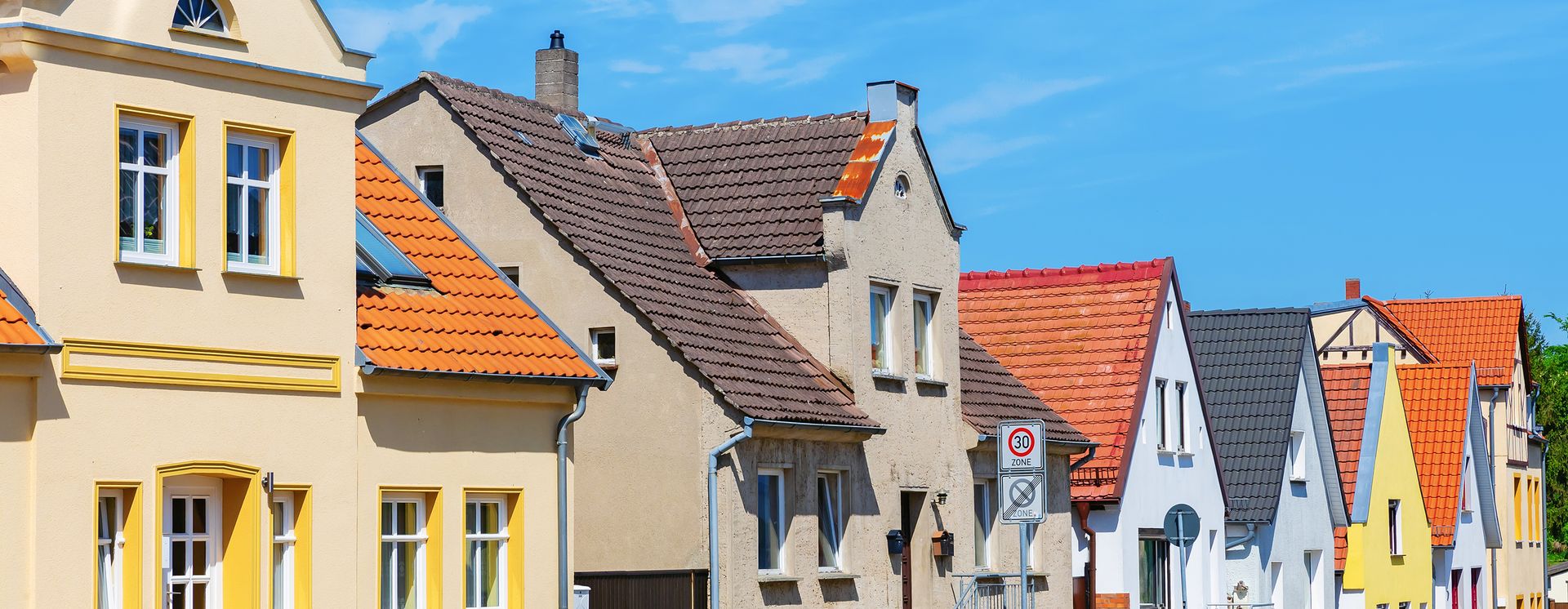 Maisons dans une rue à Bergen