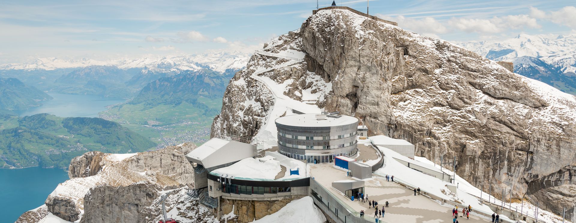 Bergstation auf dem Pilatus Kulm im Winter