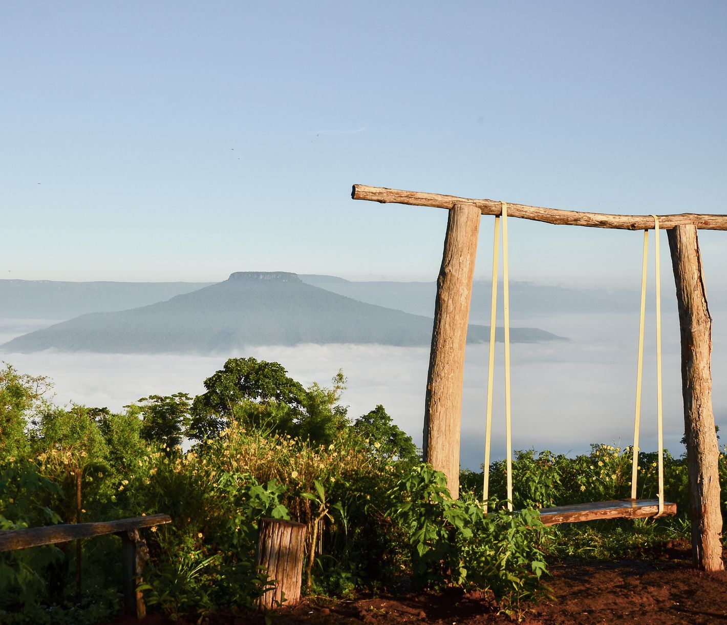 Aussicht vom Berg Phu Pa Poh, der thailändischen Version des Mt. Fuji