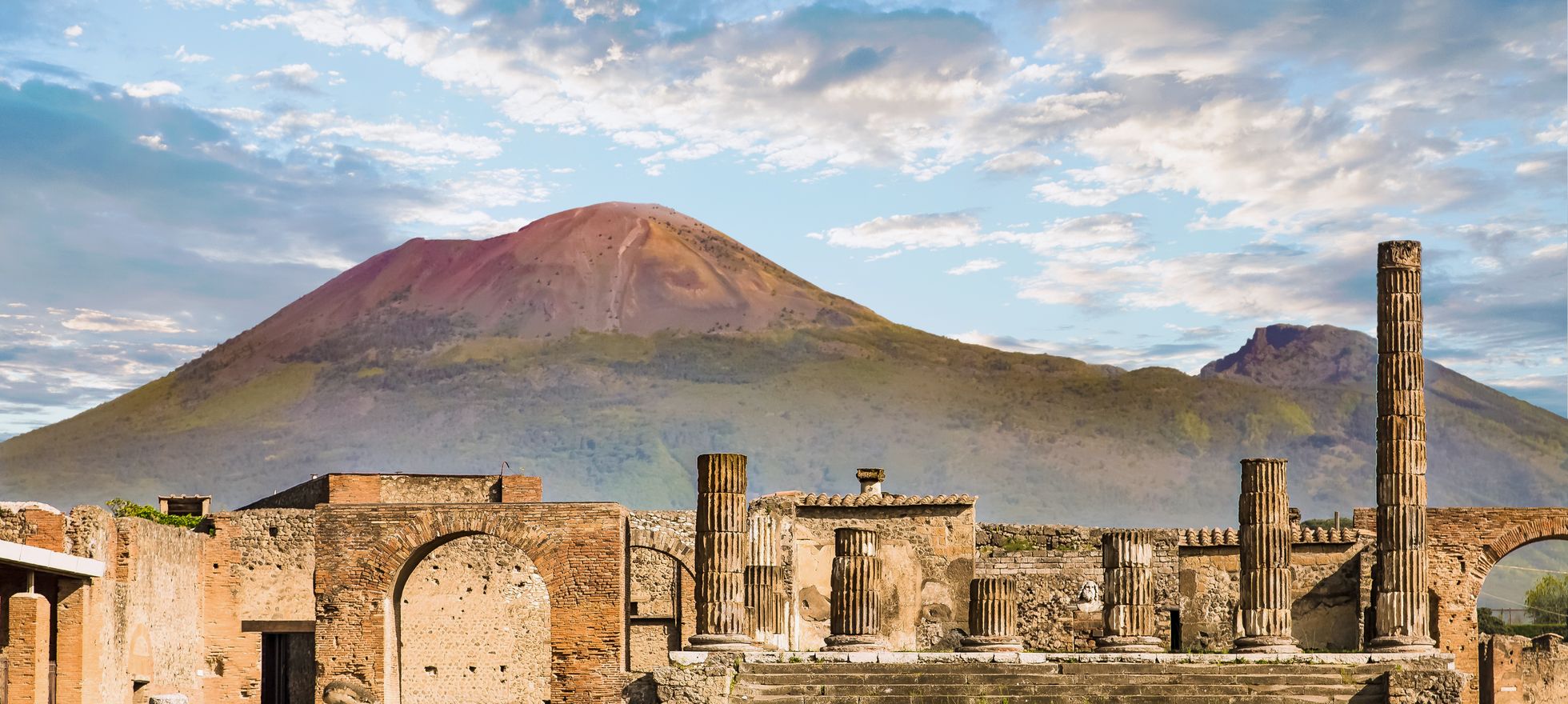 Vue sur les ruines de la ville antique de Pompéi.