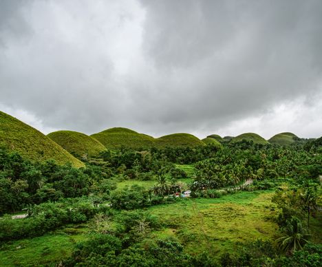 Die faszinierenden Chocolate Hills, ein Naturwunder auf der Insel Bohol, das seinesgleichen sucht.