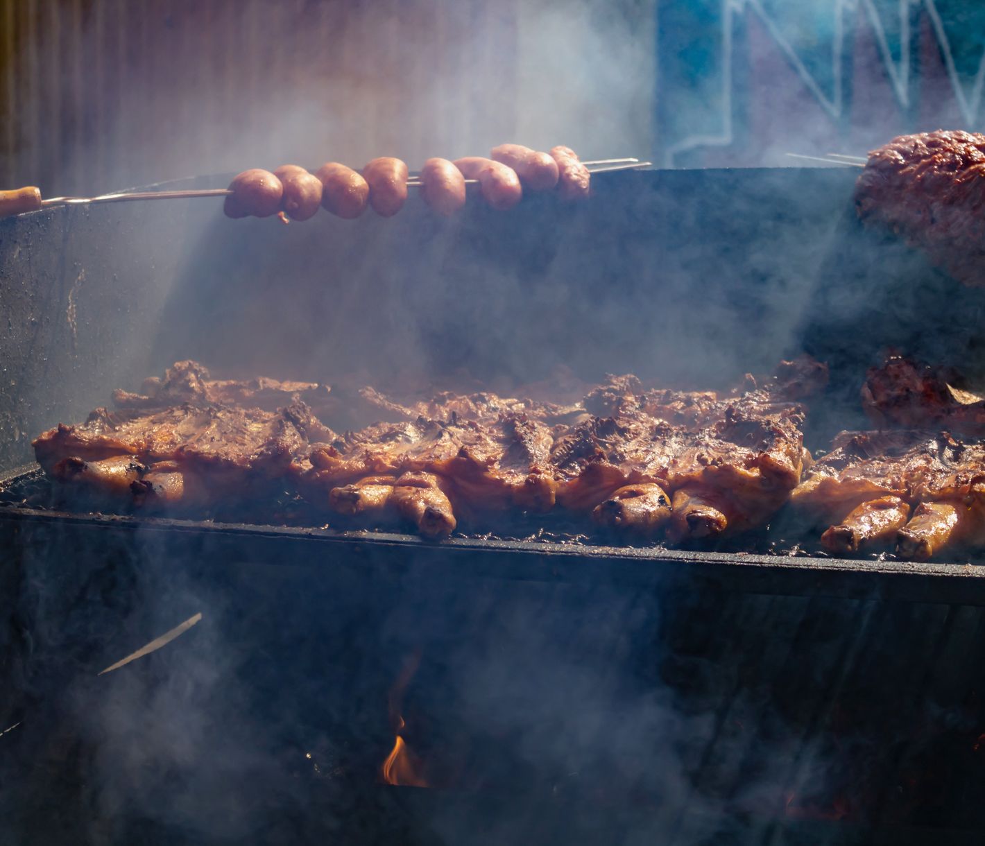 Barbecue an einem Fussballmatch