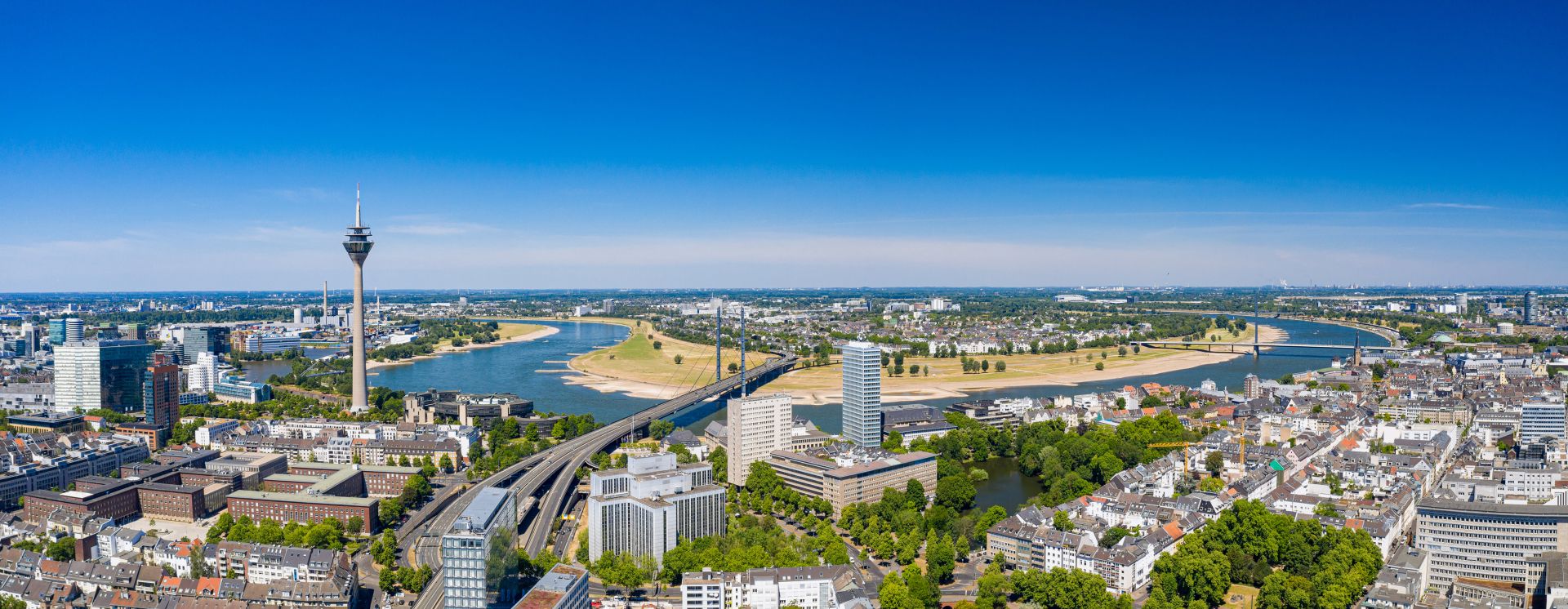 Vue aérienne de Düsseldorf