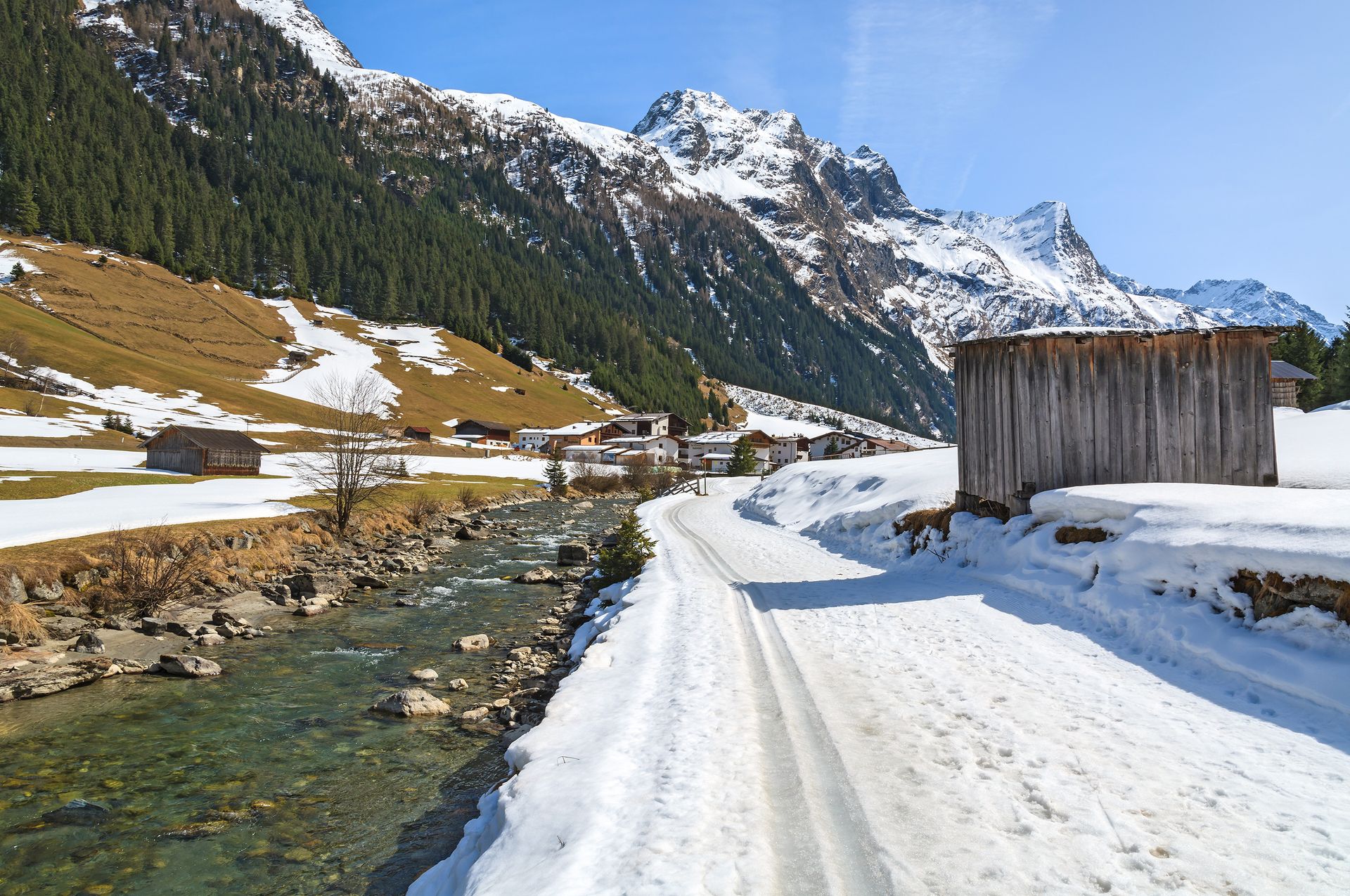 Langlaufloipe in Piösmes im Pitztal
