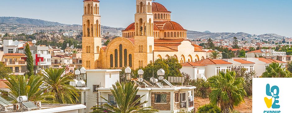 Blick auf die Kirche Agioi Anargyroi in Paphos