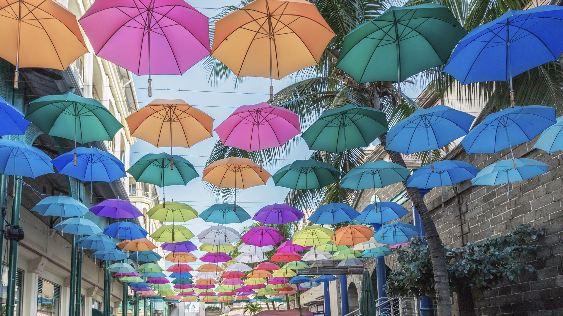 Umbrella Square près du Caudan Waterfront à Port Louis.