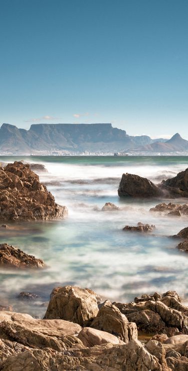 Blick auf den Tafelberg vom Bloubergstrand aus