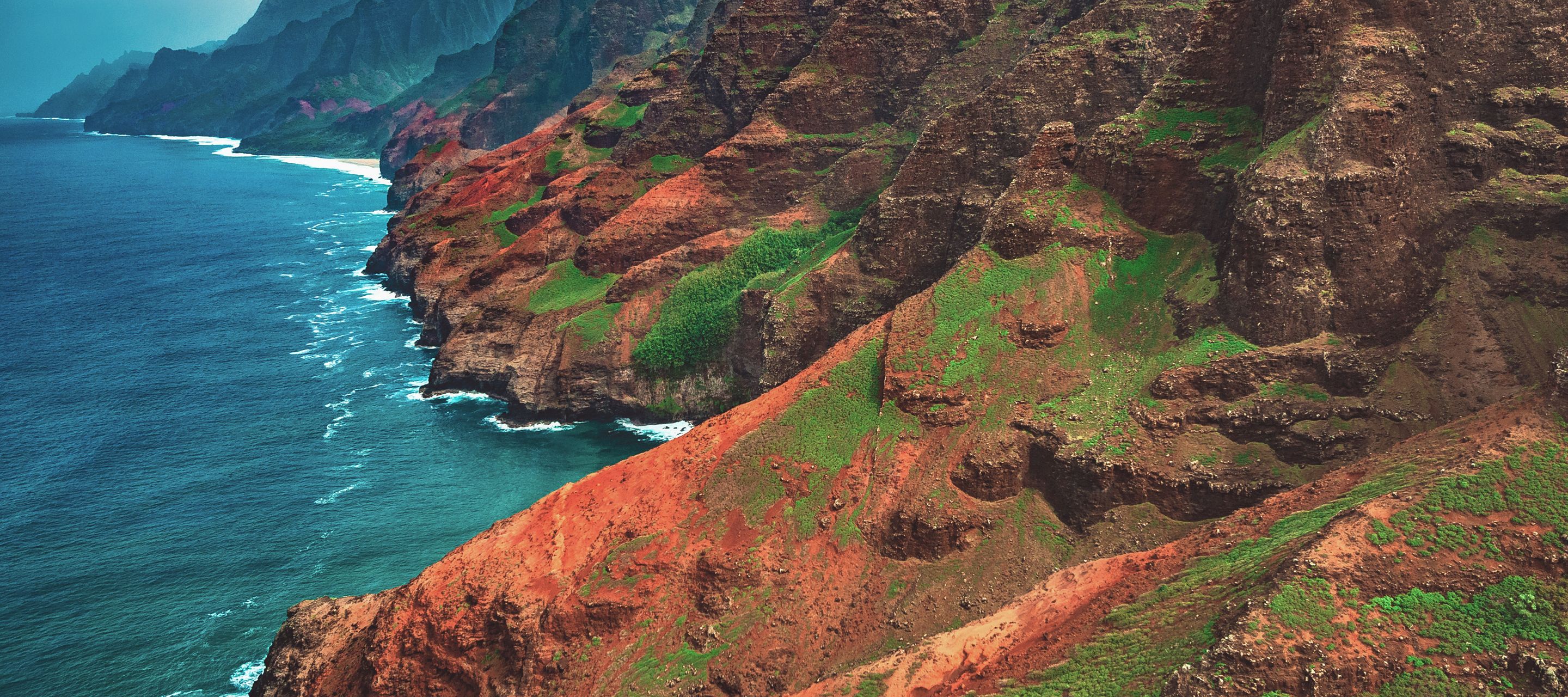 Die Napali Coast auf Kauai, besonders faszinierend aus der Luft.