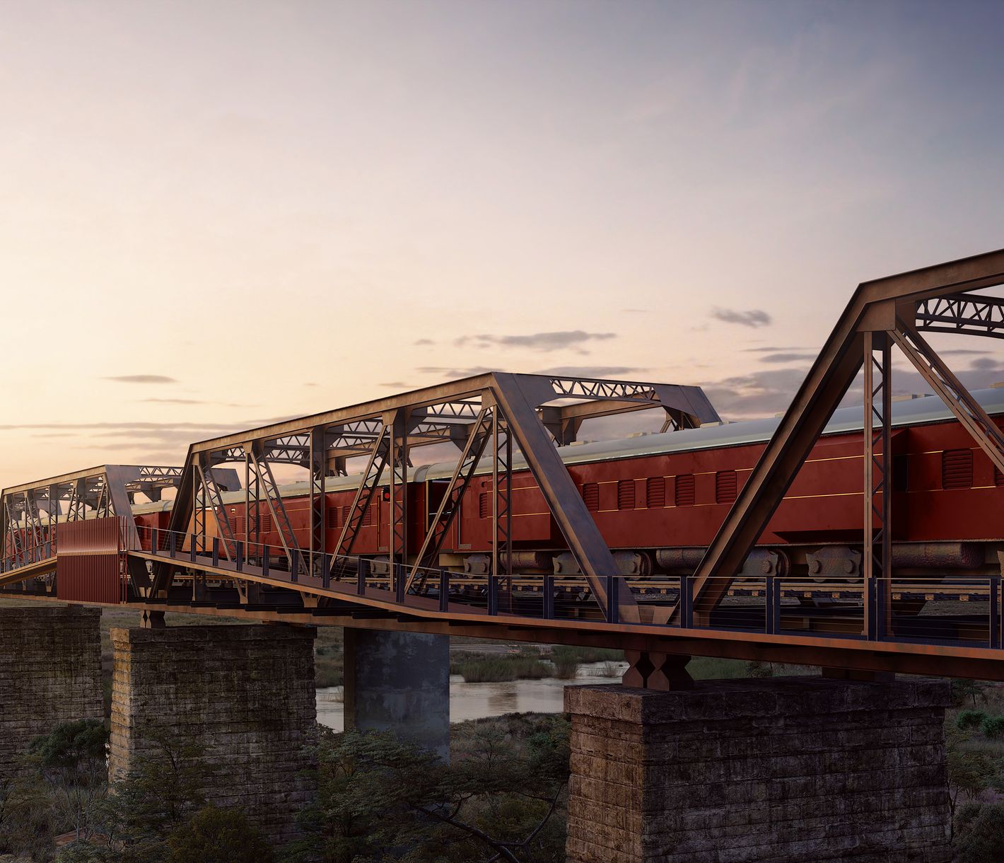 Kruger Shalati, Train on the Bridge