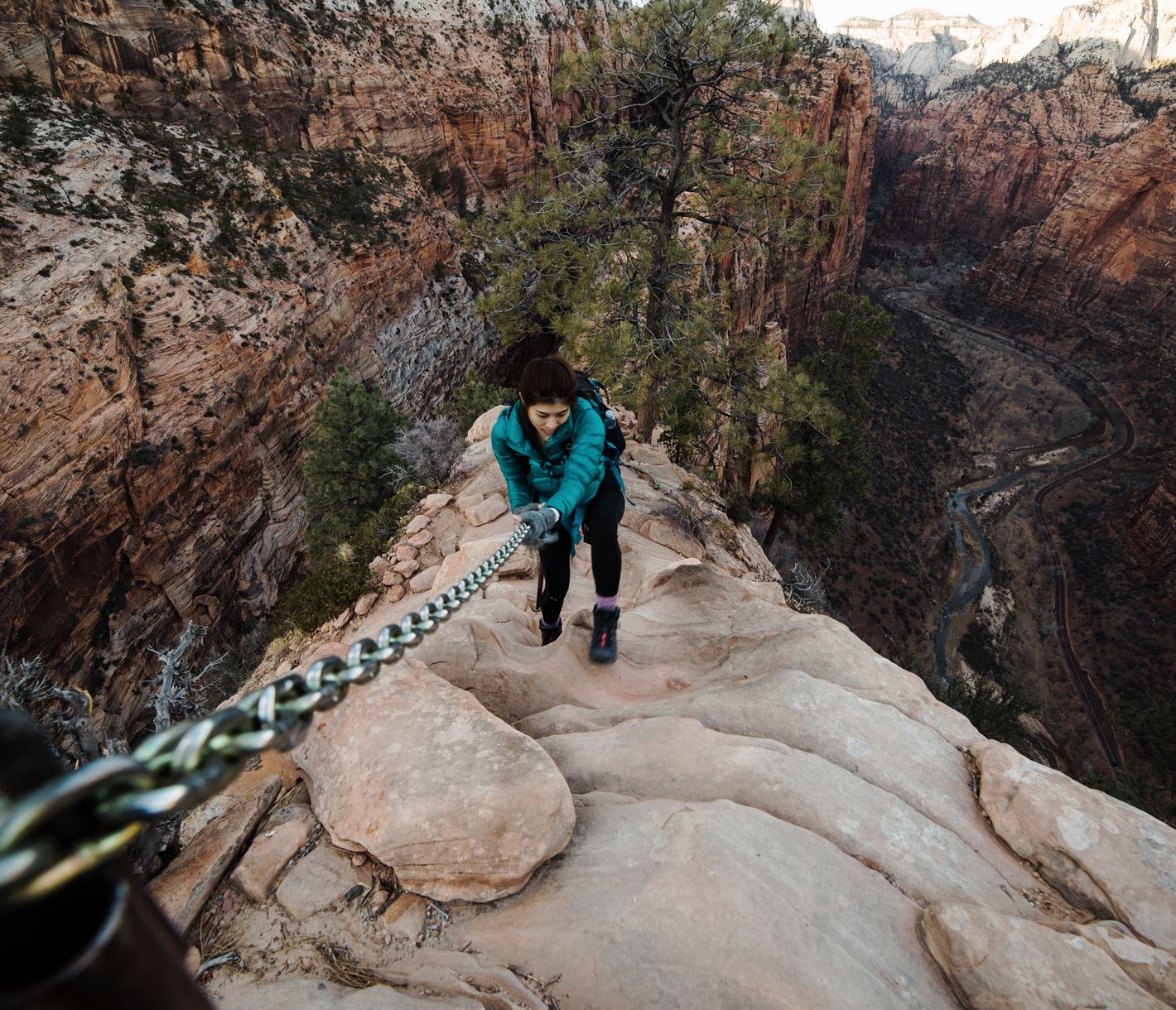 Wanderin auf dem Angels Landing Trail
