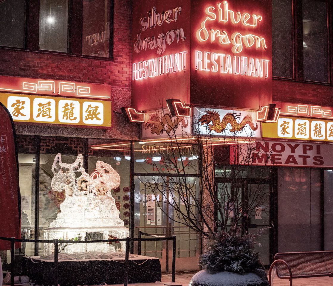 Das Stadtzentrum während des Chilkoot Blast