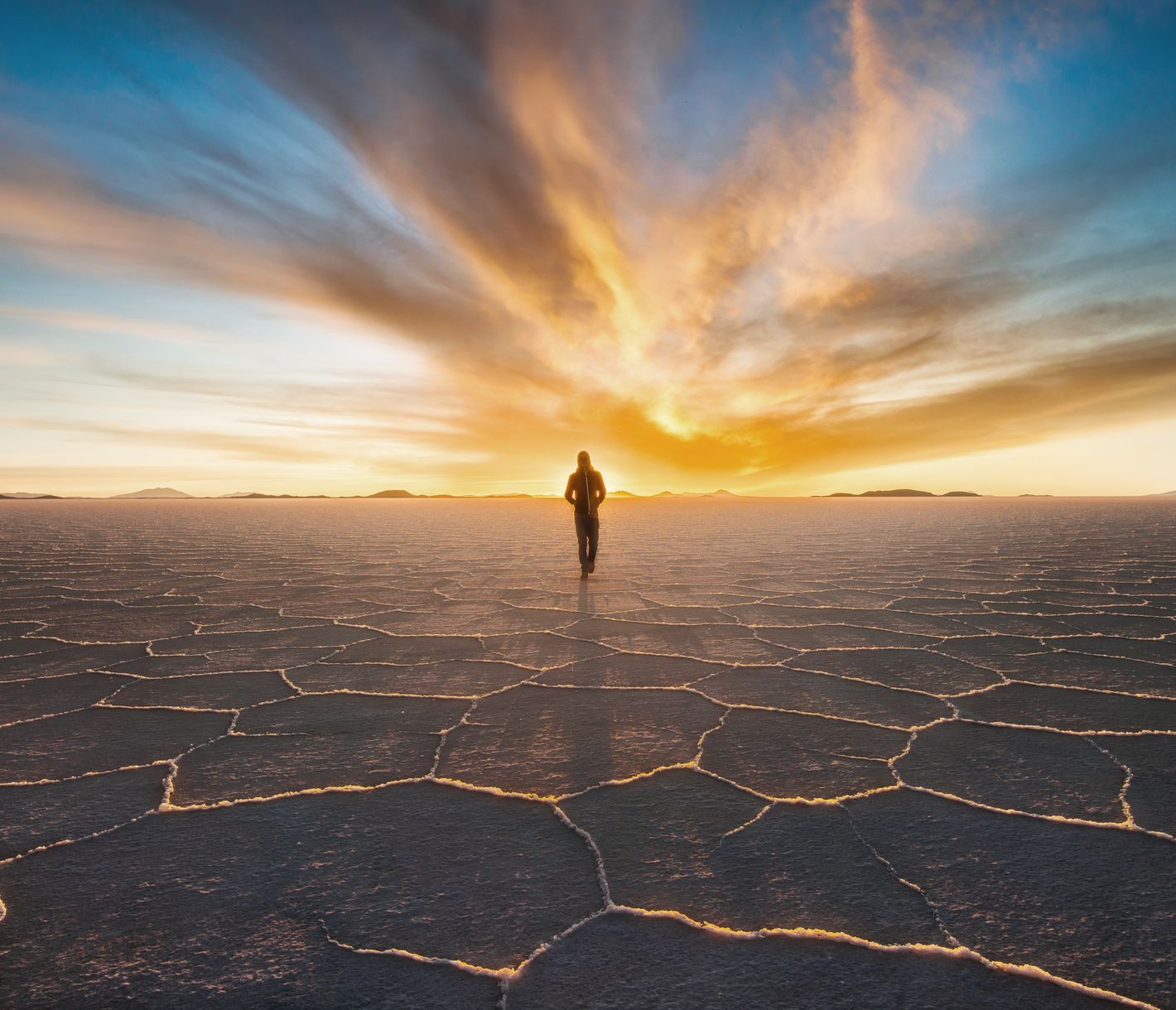 Spaziergang auf dem Salar de Uyuni