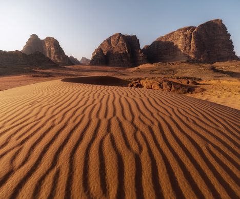 Wadi Rum in verschiedenen Rottönen