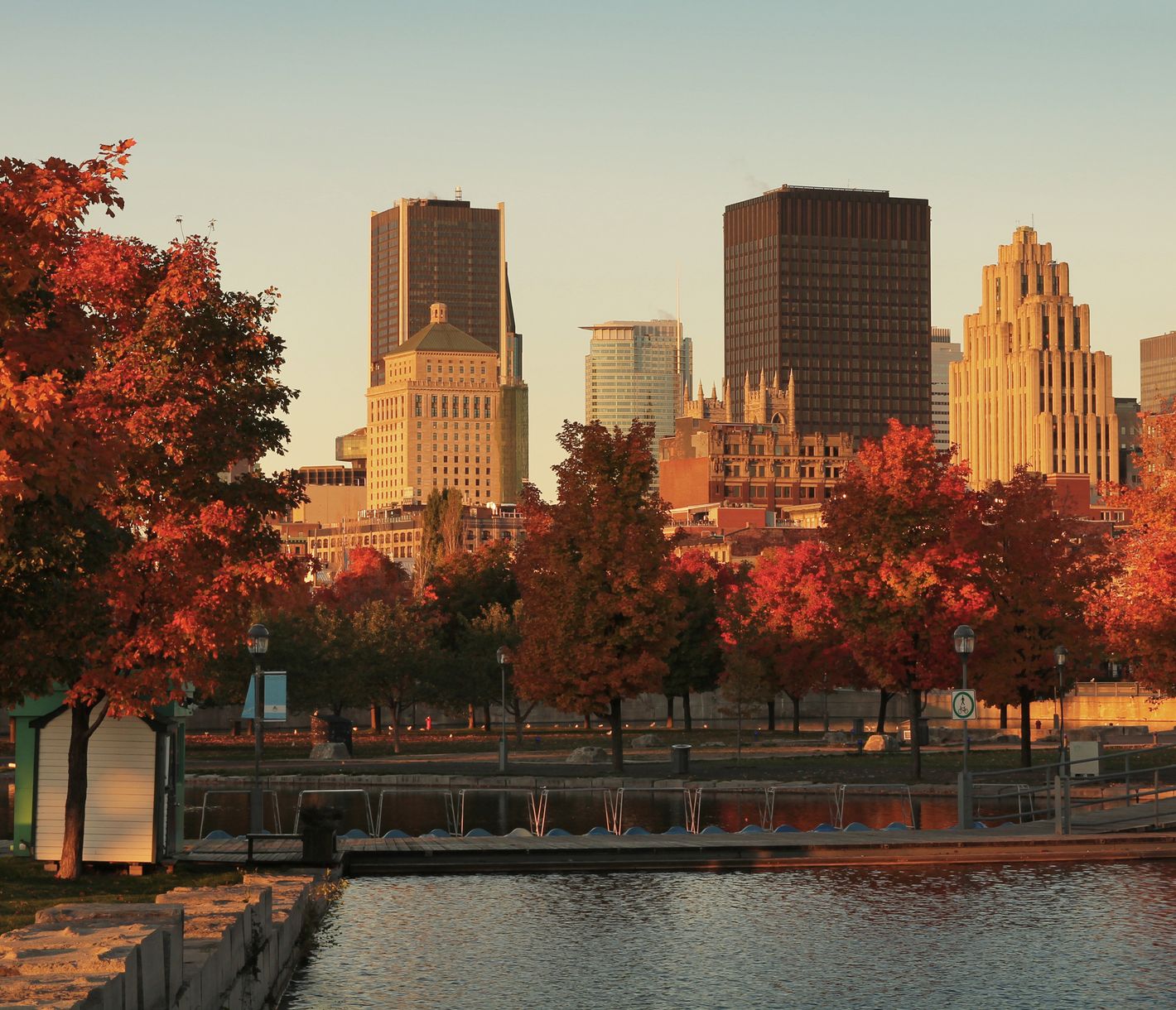 Vue depuis le Saint Laurent, Montréal sous les couleurs de l’été indien