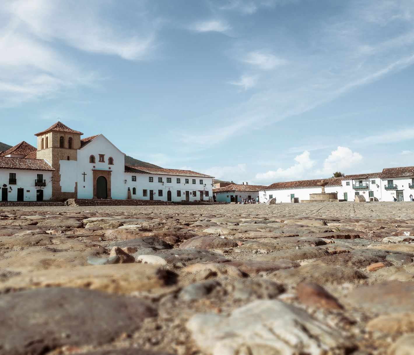 Die Plaza von Villa de Leyva ist eine der grössten Südamerikas.