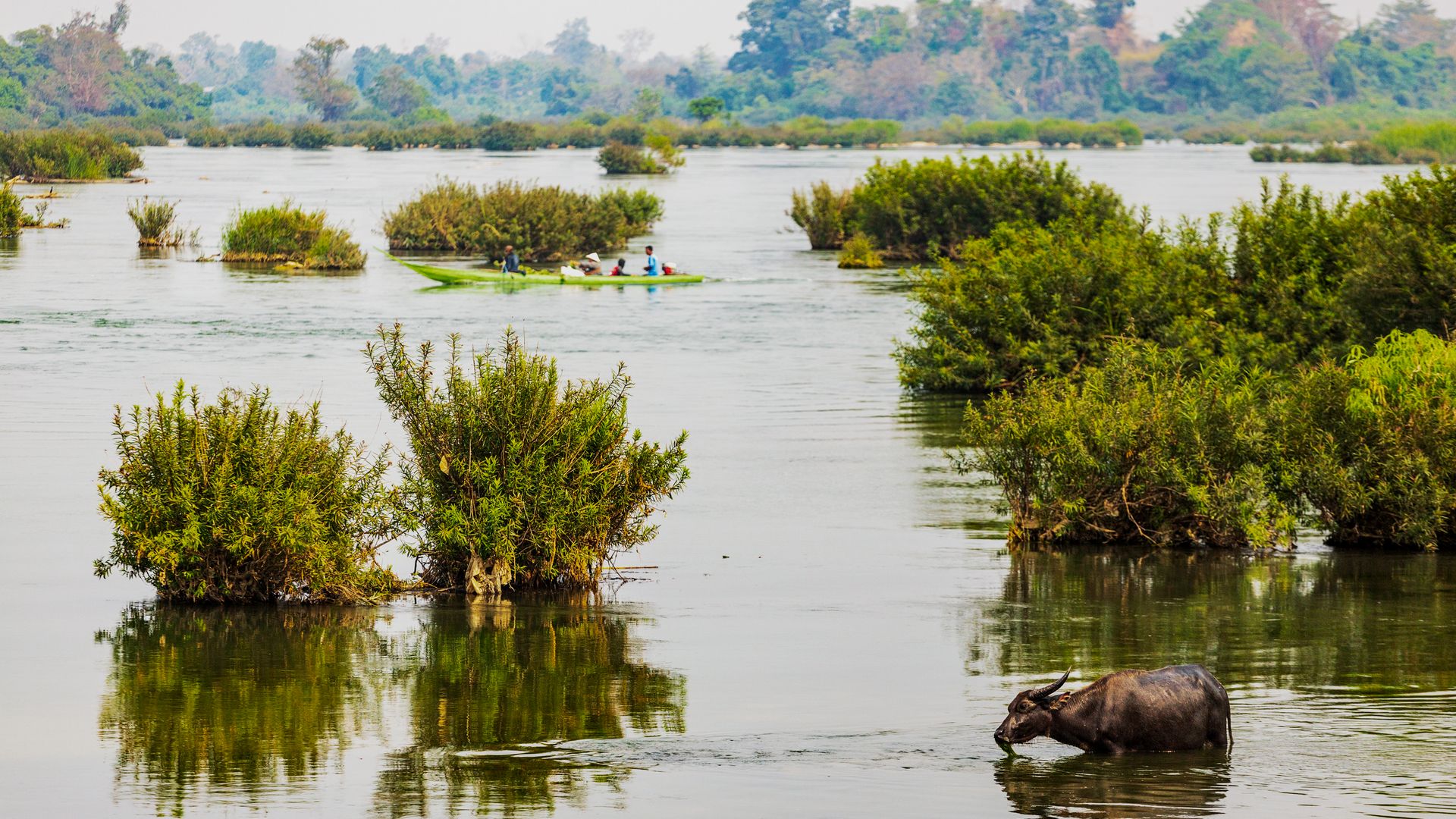 Si Phan Don, was übersetzt soviel wie «4000 Inseln» bedeutet, liegt an der Südspitze von Laos.