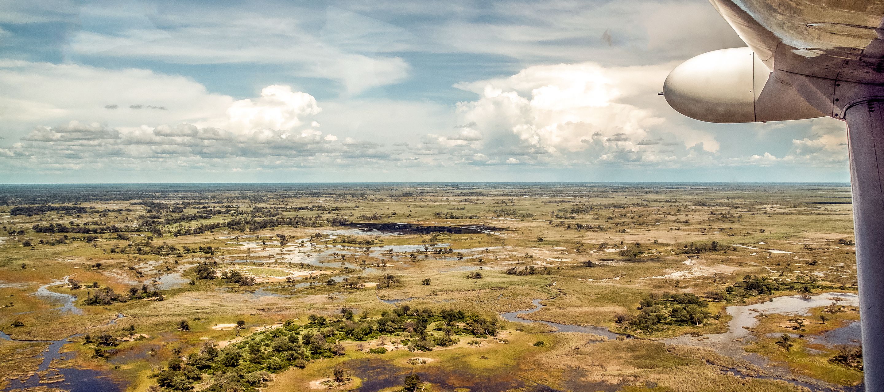 Flug über das Okavango-Delta, Botswana