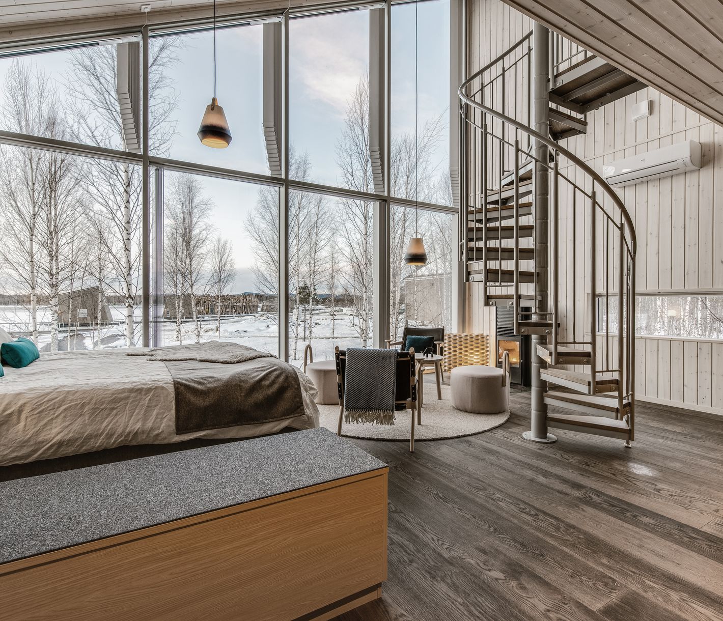 Für Familien geeignet - die Landkabinen im Arctic Bath!