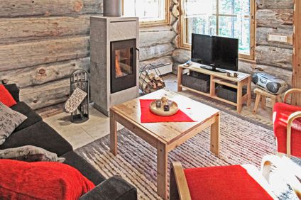 Haus Kelo Star - Kombinierter Wohn-, Ess- und Küchenbereich mit Cheminée