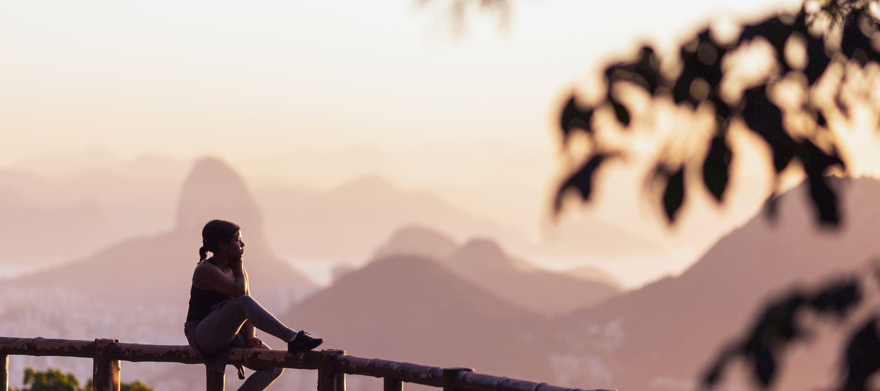 Aussicht auf den Zuckerhut in der Dämmerung