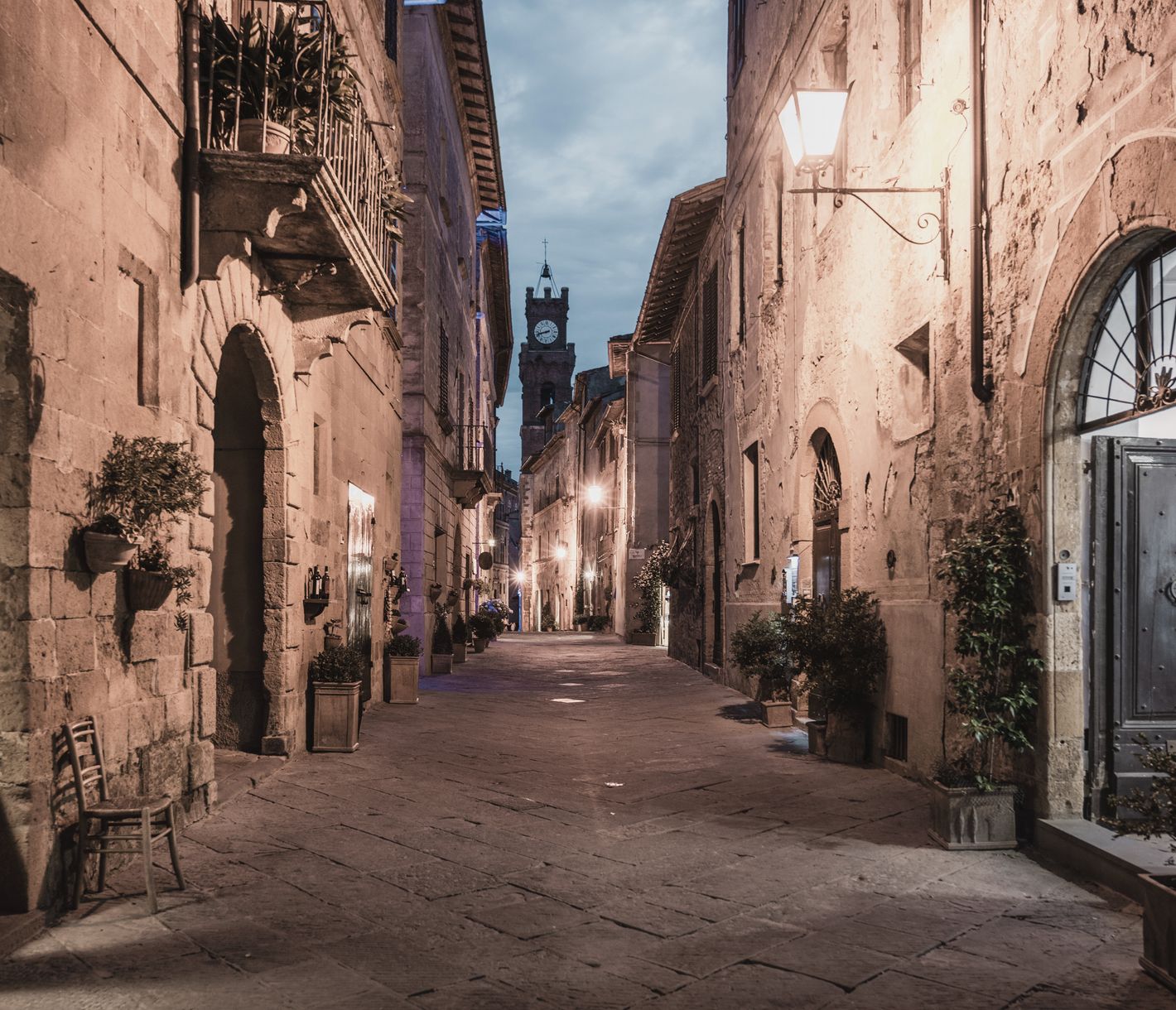 Pienza bei Nacht: ein Traum in Stein