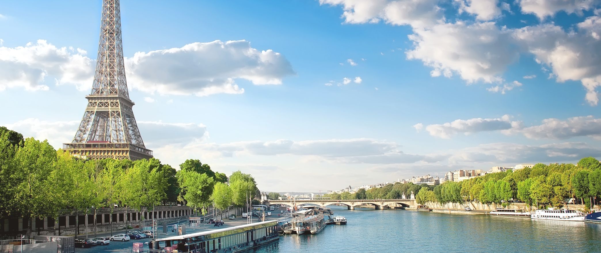 Vue sur la Tour Eiffel et la Seine.