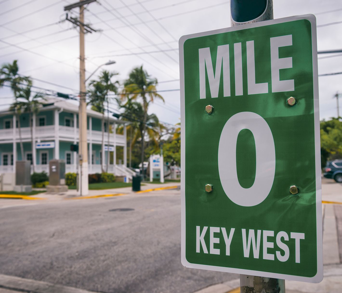 Mile Marker 0 auf dem Highway 1 in Key West, Florida