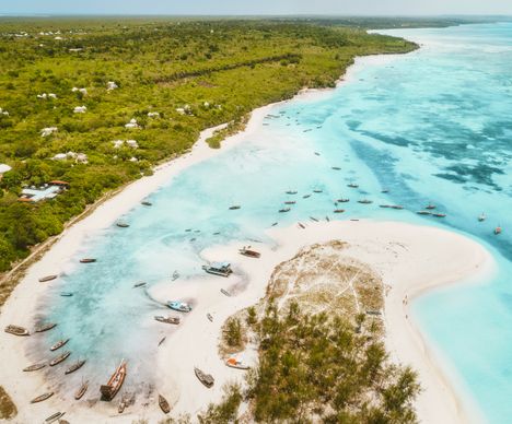 Pittoreske Bucht bei Kendwa im Norden Sansibars