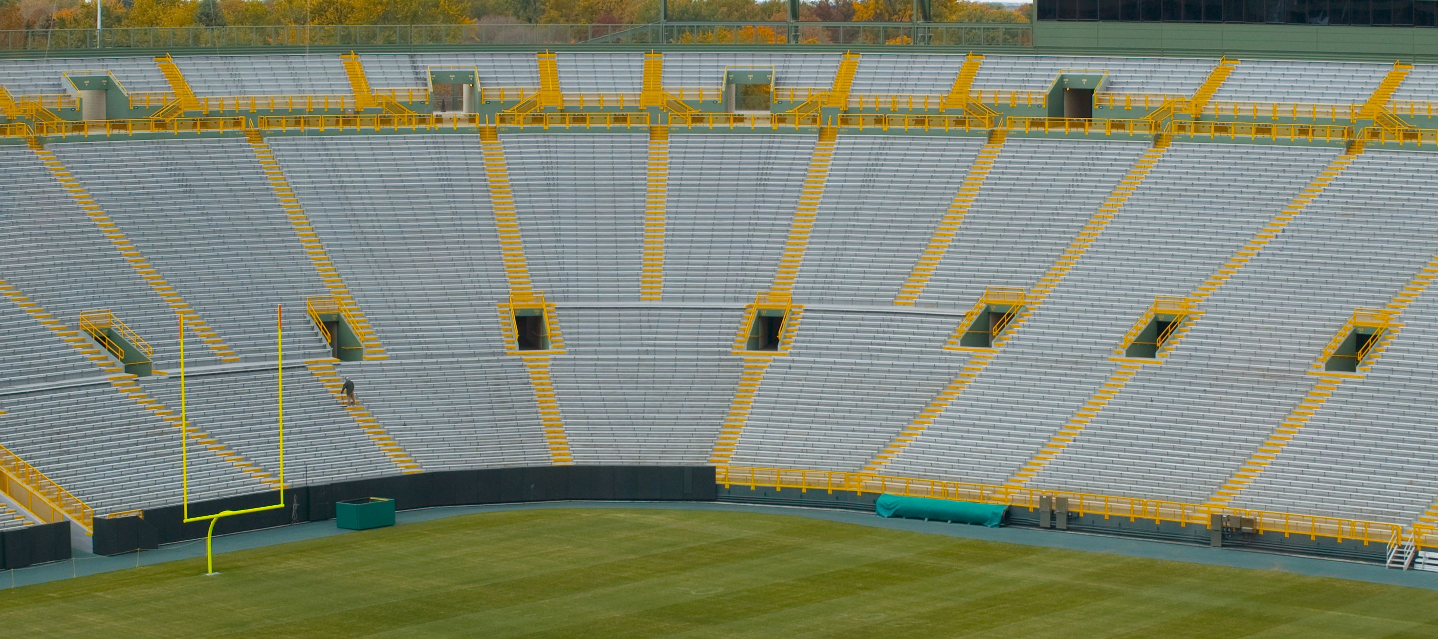 Das legendäre Lambeau Field Stadium des American-Football-Teams der Grenn Bay Packers