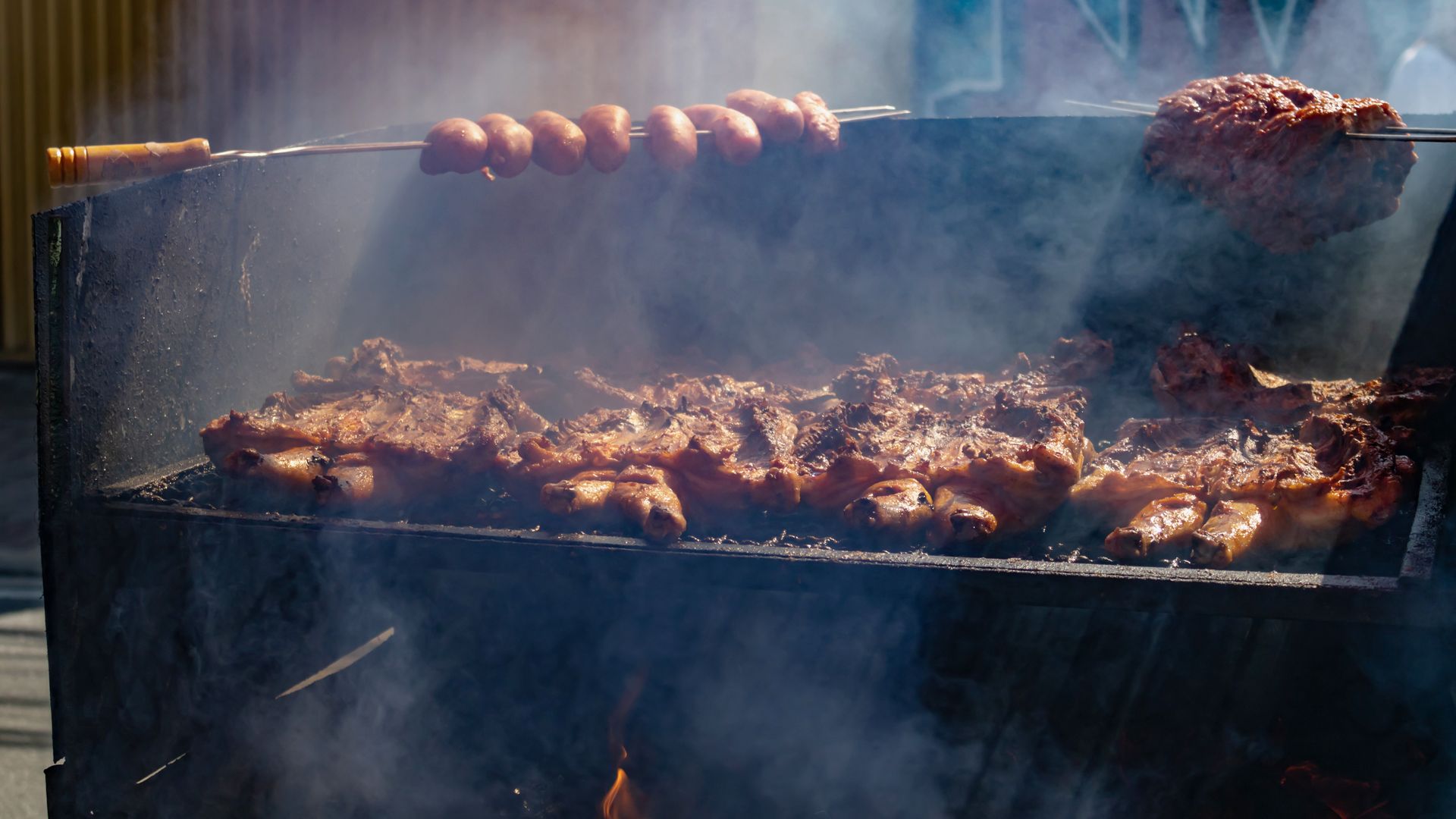 Barbecue an einem Fussballmatch
