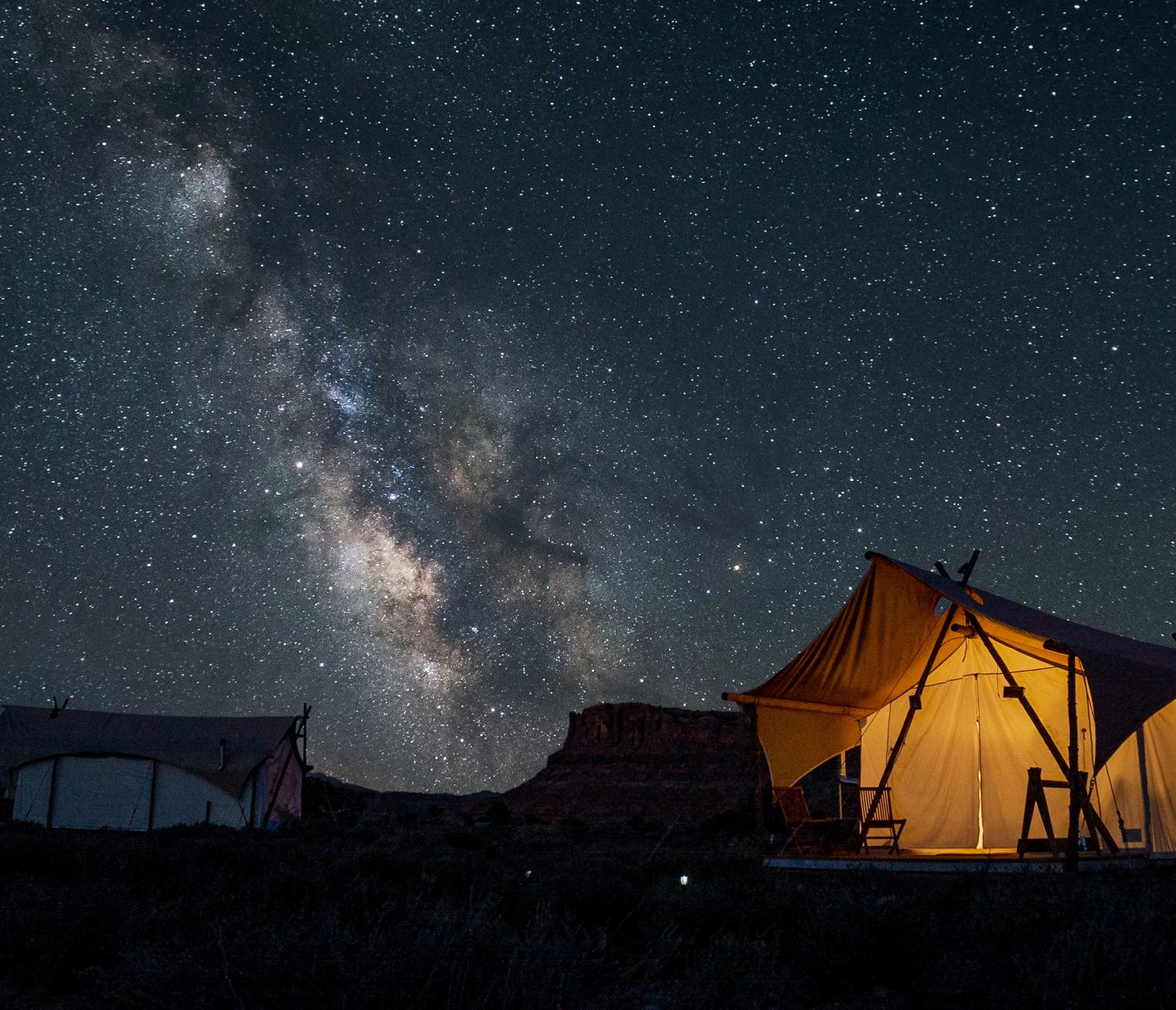 Observation des étoiles à Under Canvas Moab.
