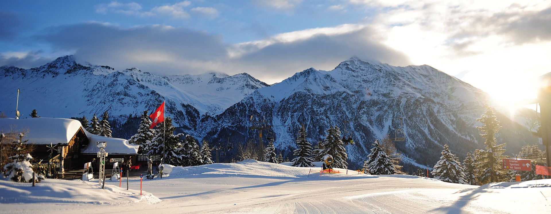 Präparierte Skipiste