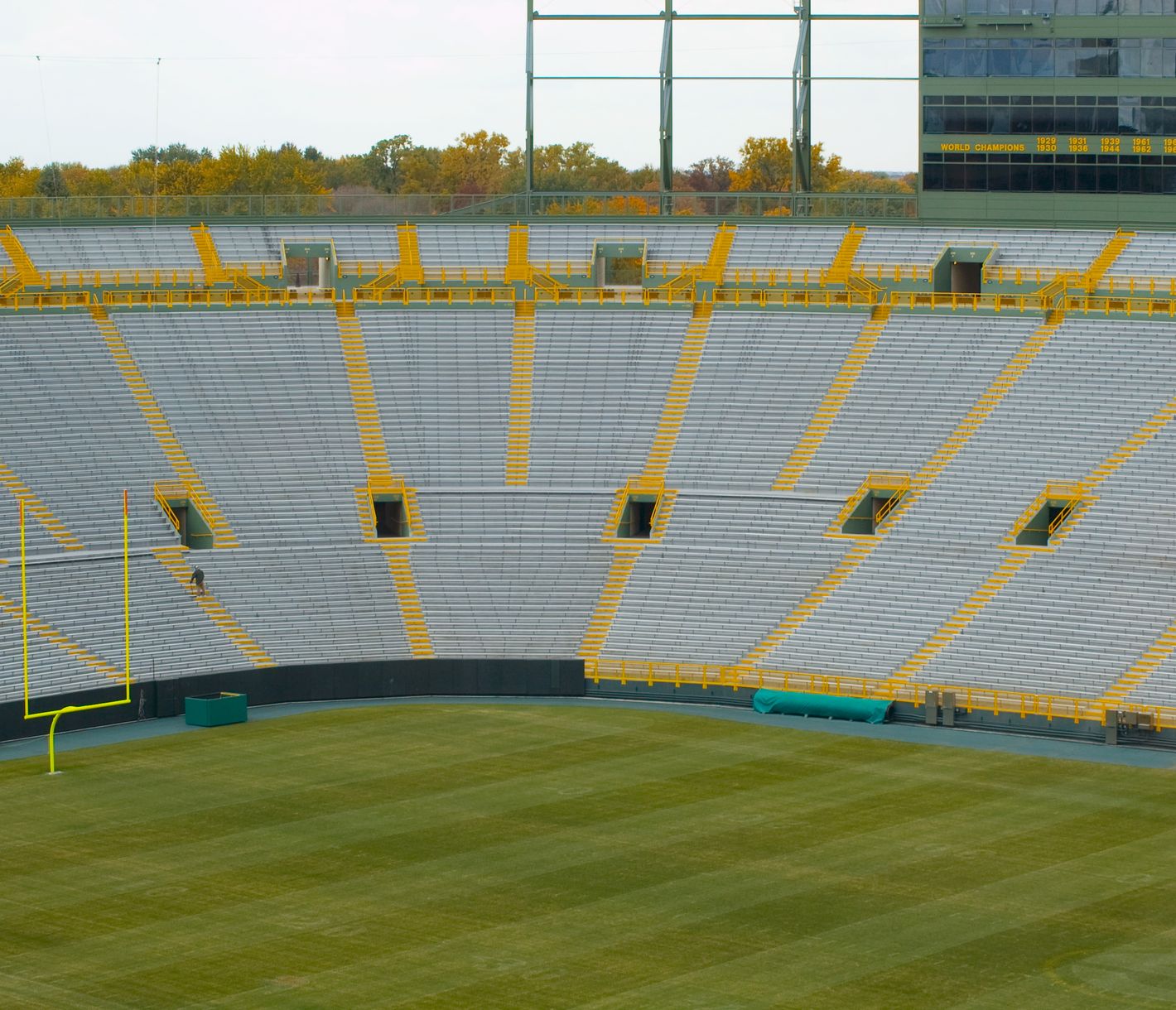 Das legendäre Lambeau Field Stadium des American-Football-Teams der Grenn Bay Packers