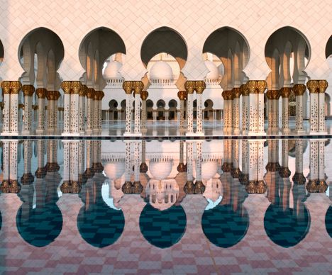 Jeux de miroirs à la mosquée Sheikh Zayed