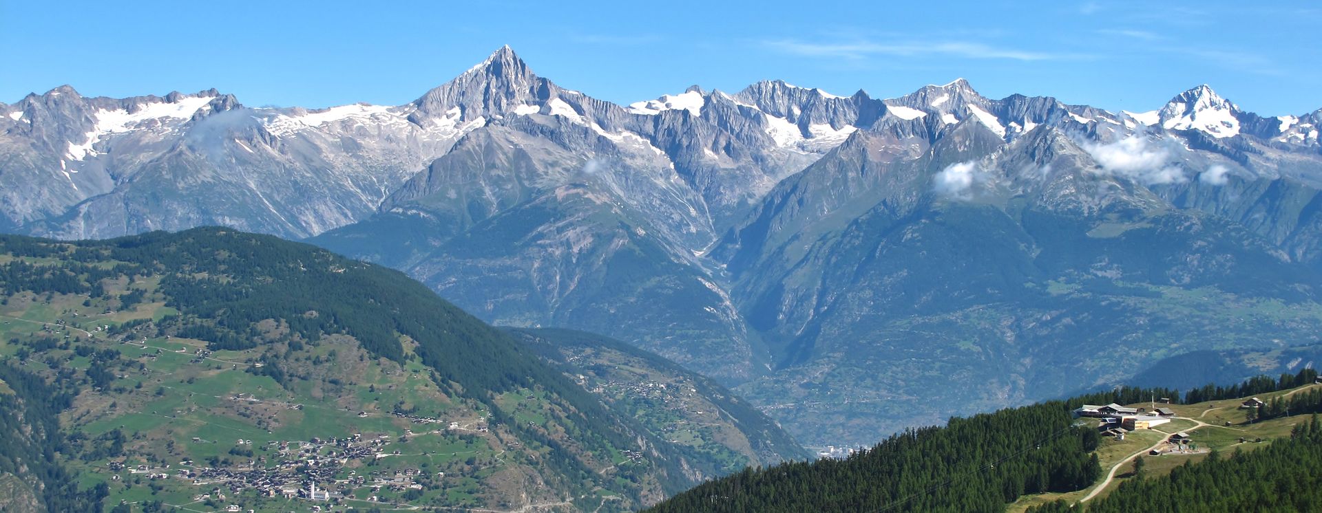 Aussicht von der Bergstation auf der Hannigalp