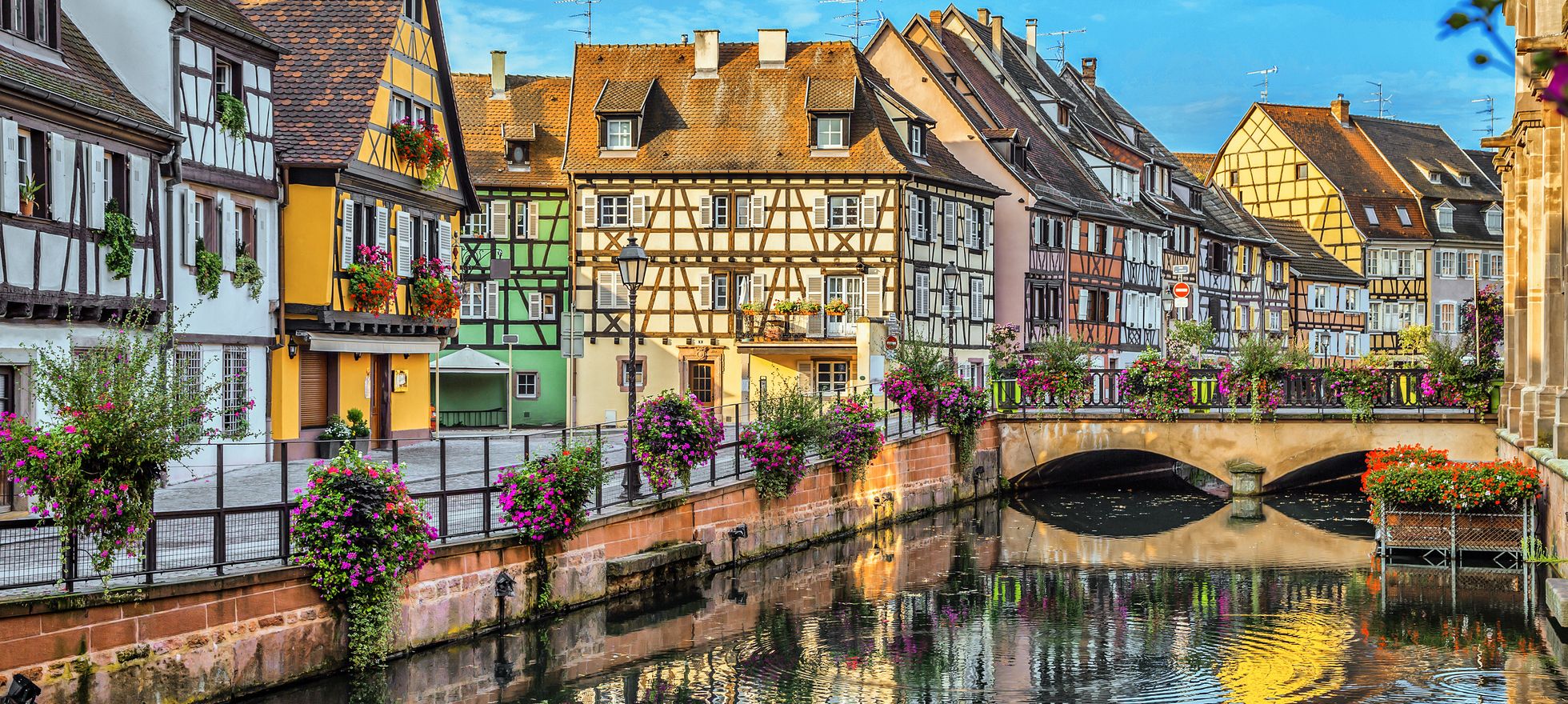 Blick auf einen Kanal der Lauch in Colmar 