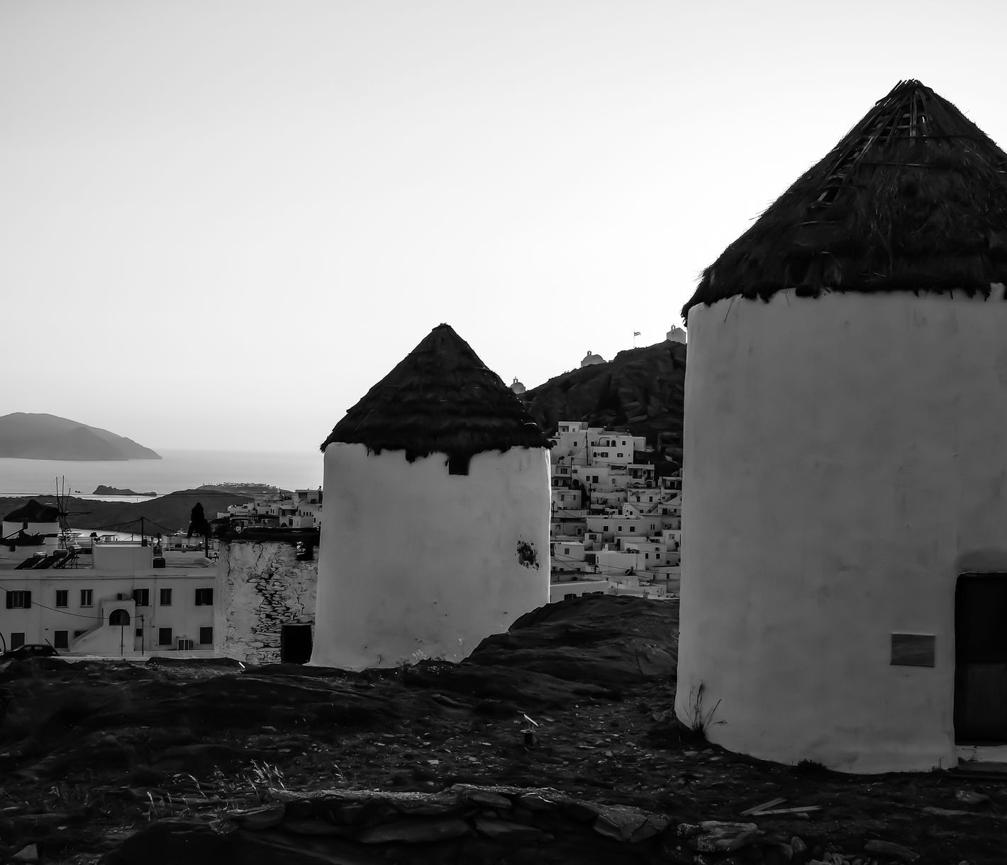Windmühlen in Ios Chora, Insel Ios