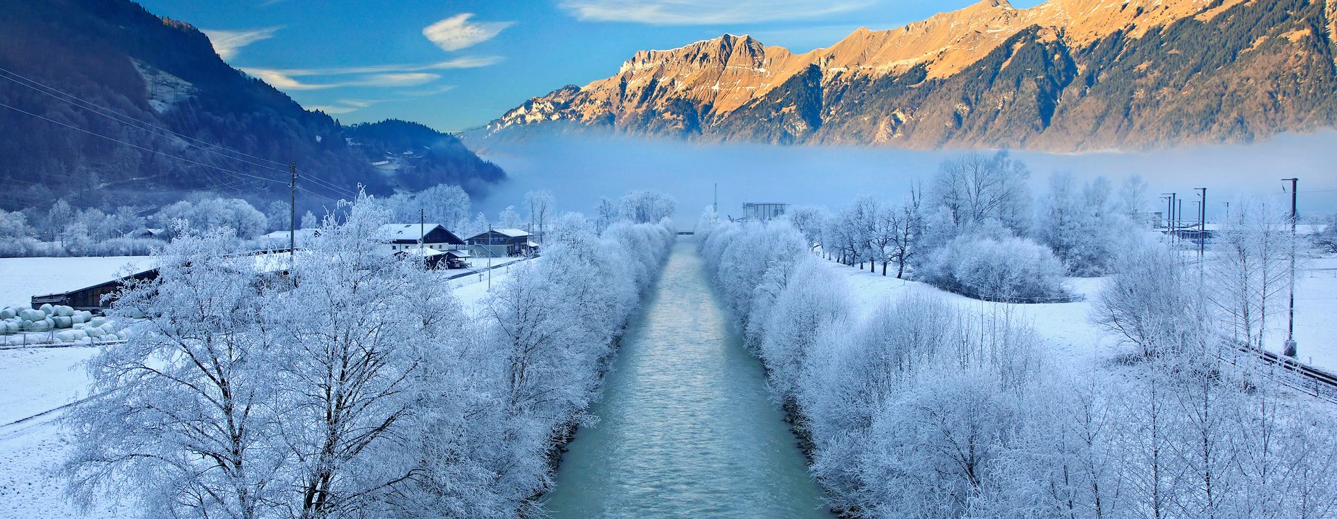 Aare bei Brienz im Winter