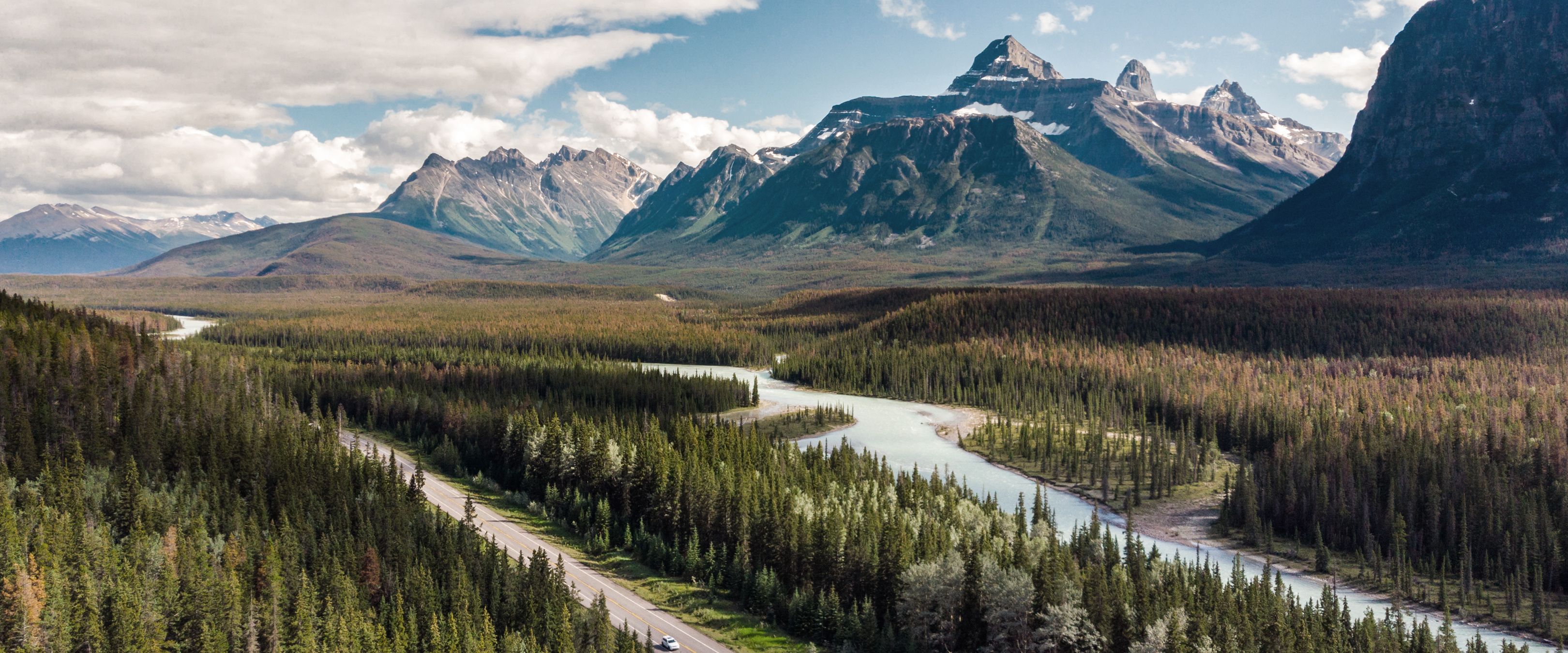 Panoramafahrt auf dem Icefields Parkway