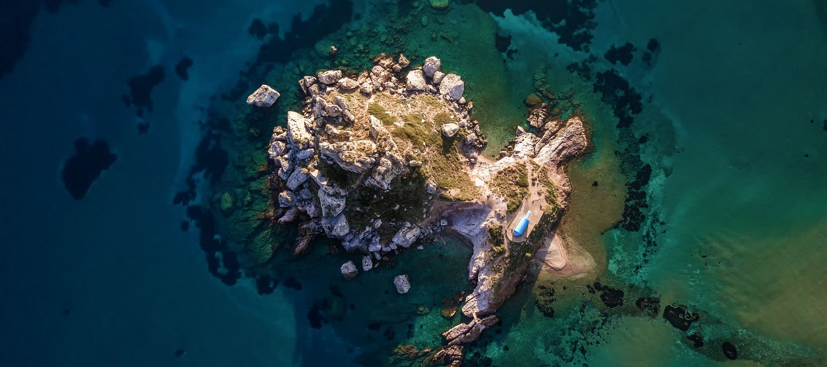Die vor Kos liegende Insel Kastri