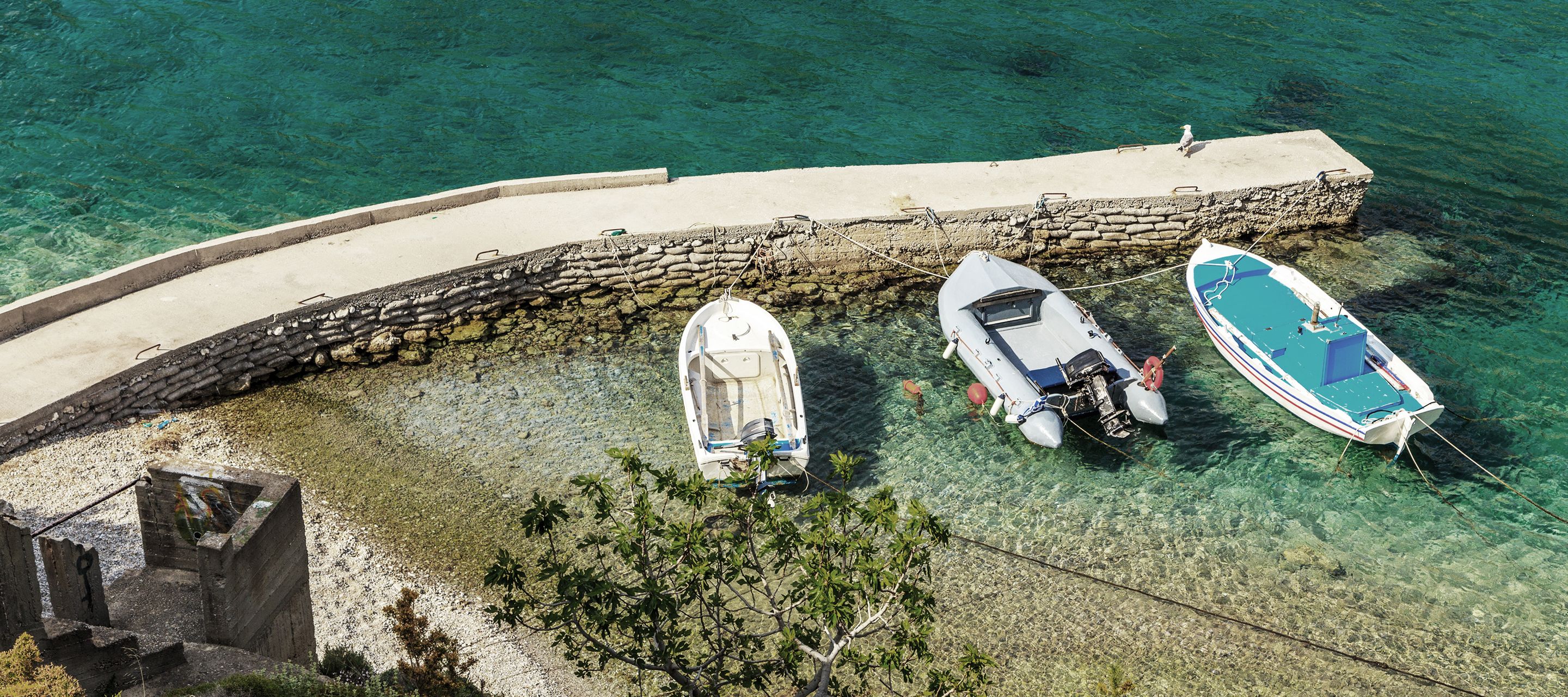 Boote am Ufer von Antiparos