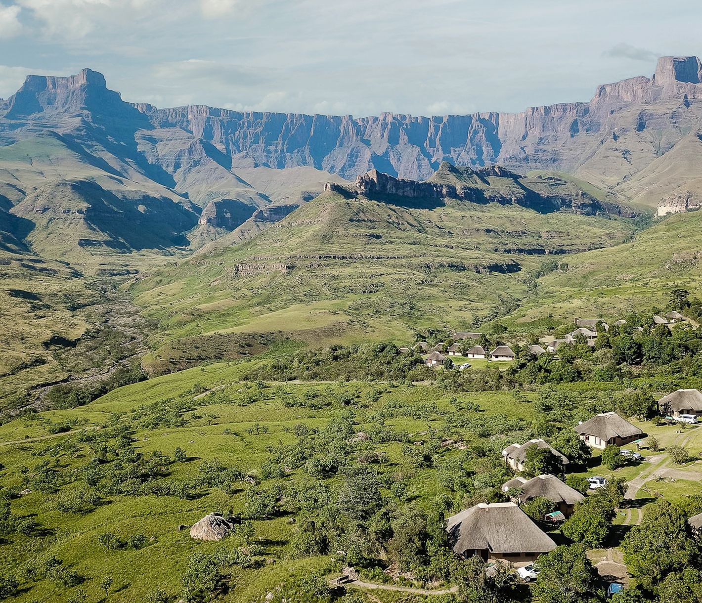 Die Drakensberge befinden sich in Südafrika und Lesotho