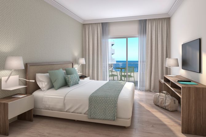Chambre double vue mer latérale