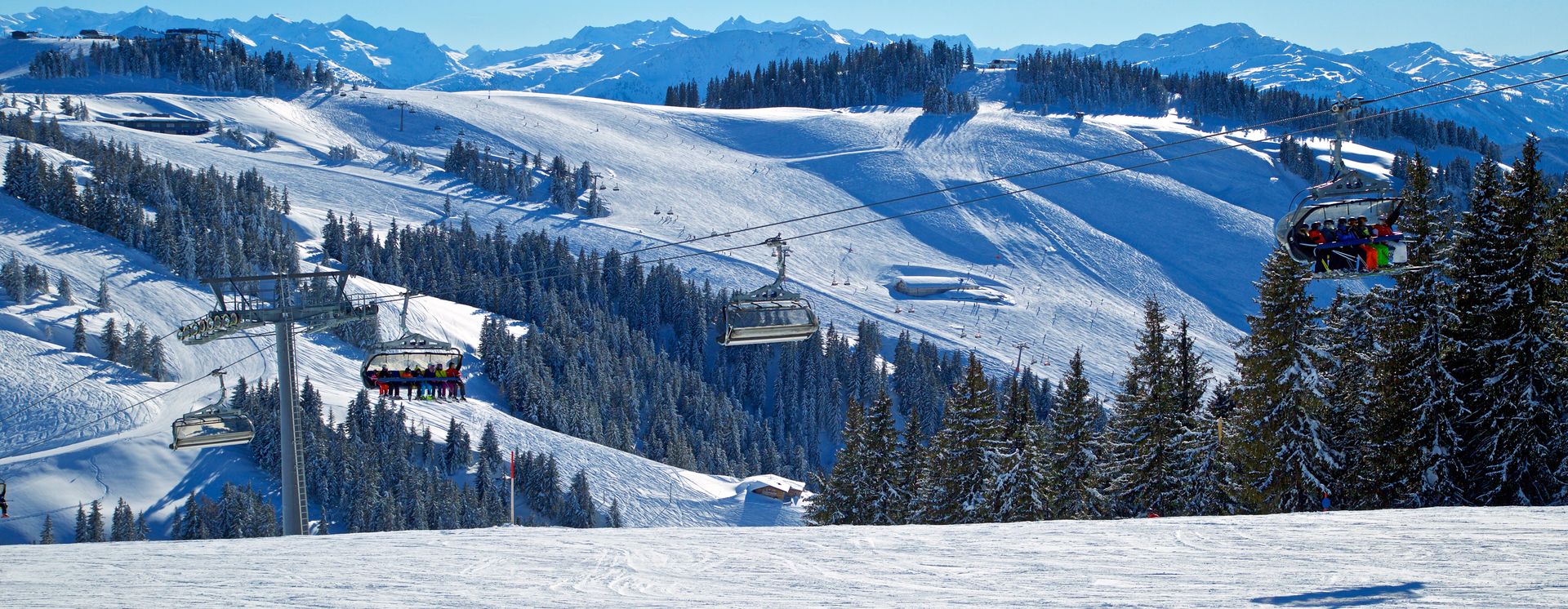Blick auf das Skigebiet